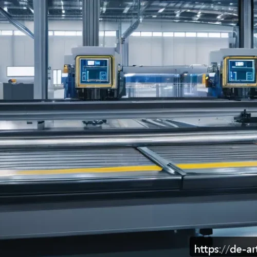 Home 31 온디바이스 AI의 비즈니스 적용 사례 분석 - A modern industrial factory floor featuring advanced machinery equipped with on-device AI systems pe...